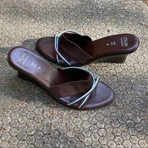 👡Italian Shoemakers wedge heel sandals. Made in Italy.